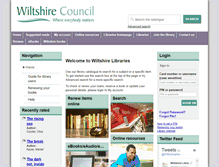 Tablet Screenshot of libraries.wiltshire.gov.uk